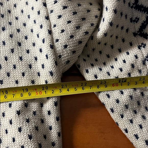 Men's Navy and Cream Norwegian Patterned Sweater / Vintage - Picture 10 of 12